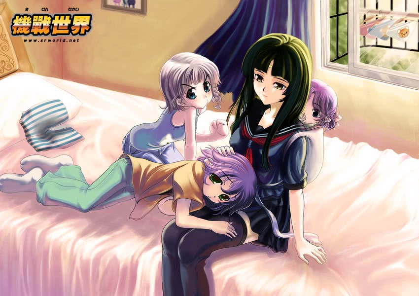 seolla schweizer, latooni subota, ouka nagisa, and arado balanga (super robot wars and 1 more) drawn by st.microscope