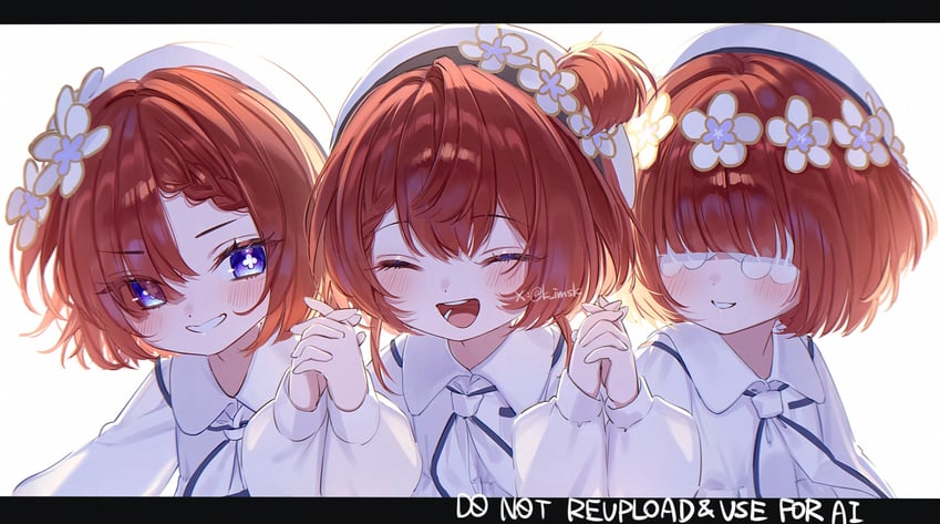tribbie, trianne, and trinnon (honkai and 1 more) drawn by imasaki_kei