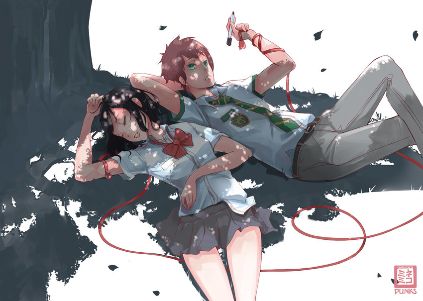 miyamizu mitsuha and tachibana taki (kimi no na wa.) drawn by nekomimipunks