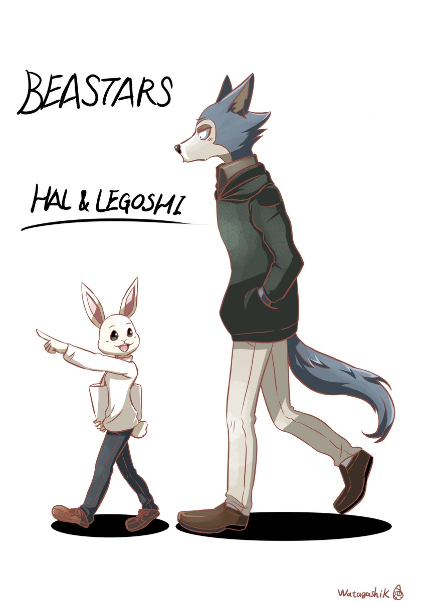 legoshi and haru (beastars) drawn by watagashikn