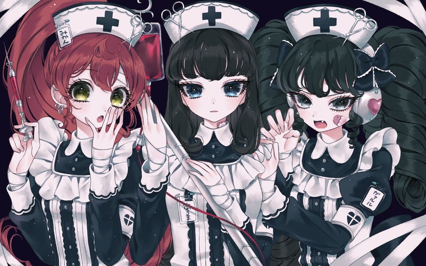 kurosu aroma, shiratama mikan, and gaaruru (pretty series and 1 more) drawn by ao_(ao0_0nemu)