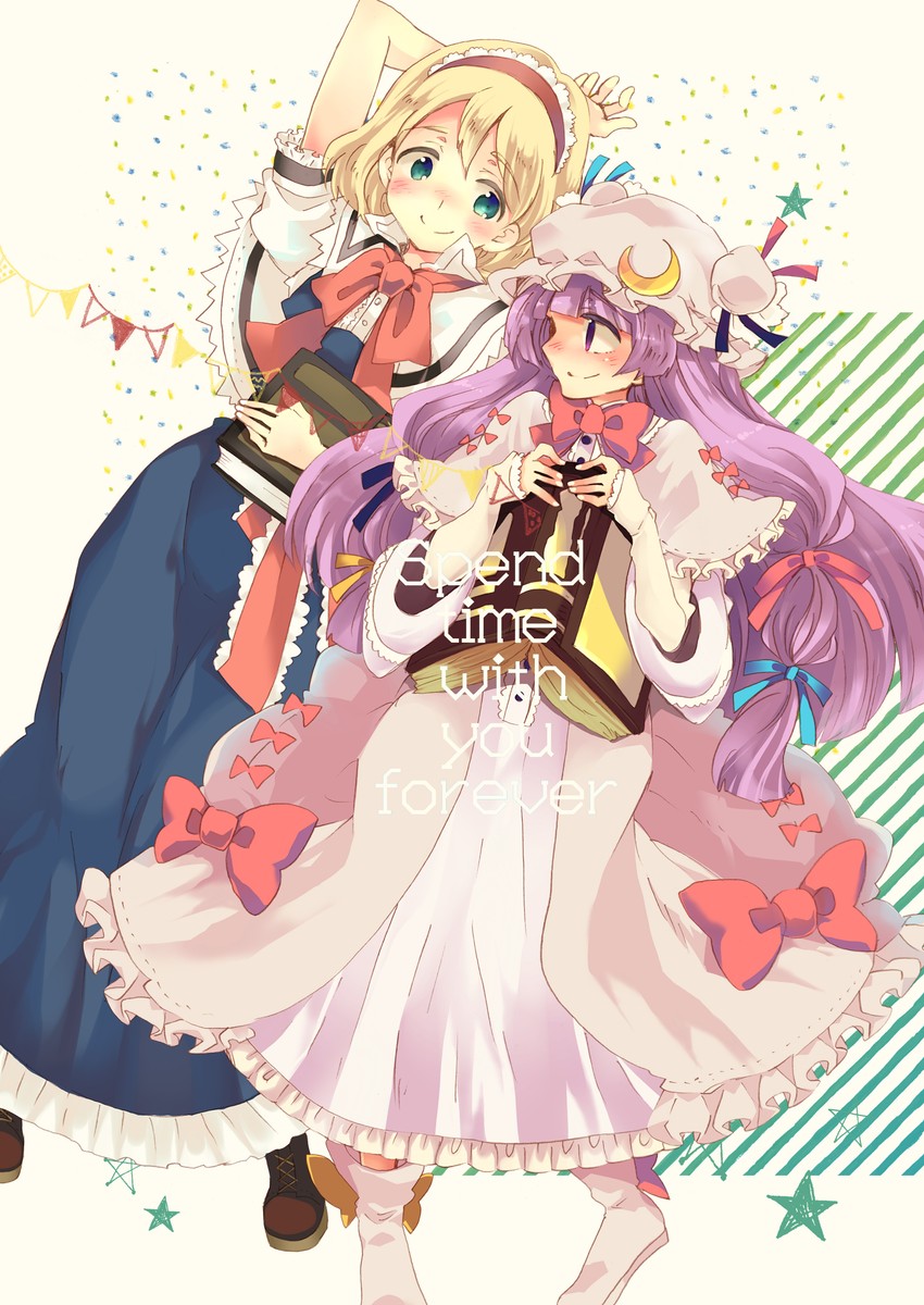 alice margatroid and patchouli knowledge (touhou) drawn by aki_eda