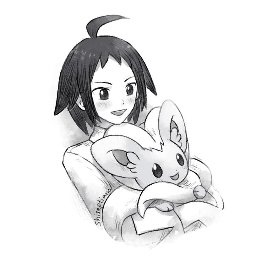 cheren and cinccino (pokemon and 1 more) drawn by shiseptiana