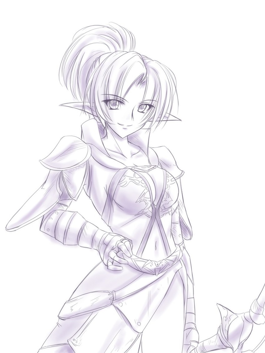 player character and dark elf (lineage and 1 more) drawn by tenmaso