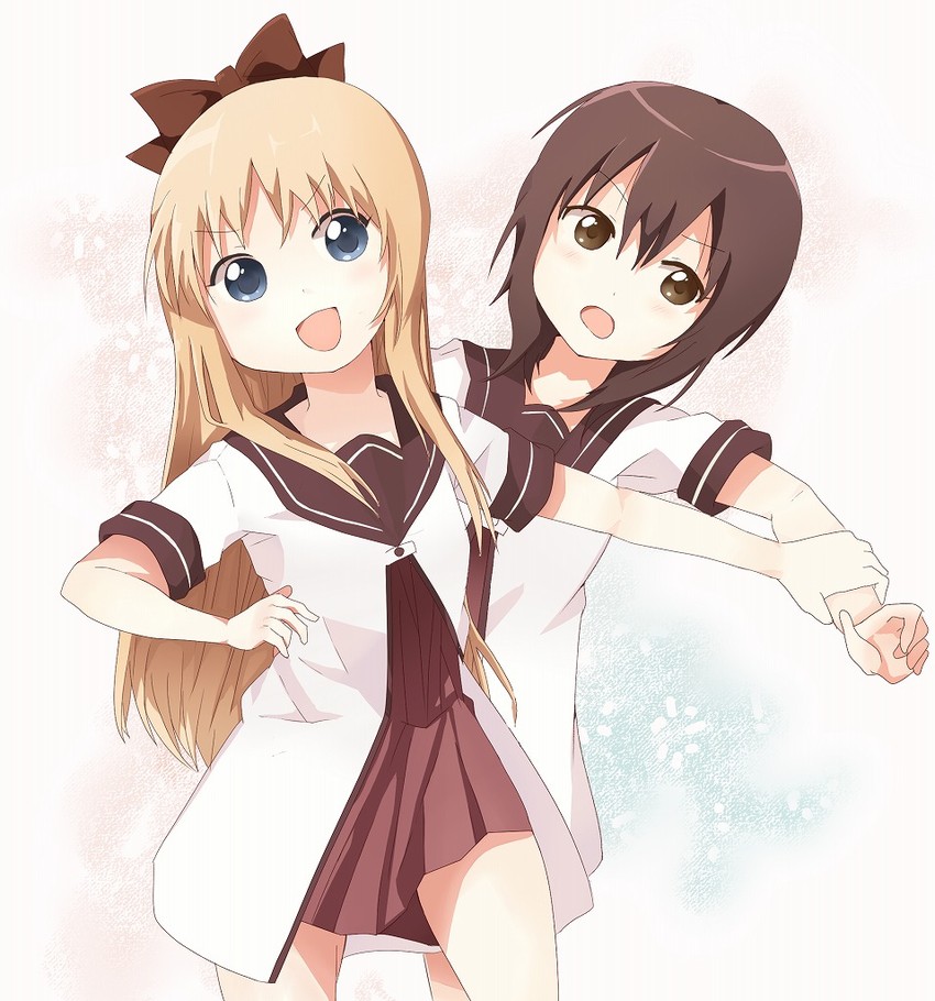 toshinou kyouko and funami yui (yuruyuri) drawn by shirataki_(haru830403)