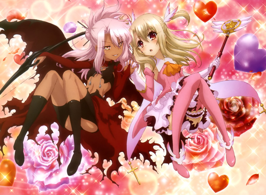 illyasviel von einzbern, chloe von einzbern, prisma illya, and magical ruby (fate and 1 more)