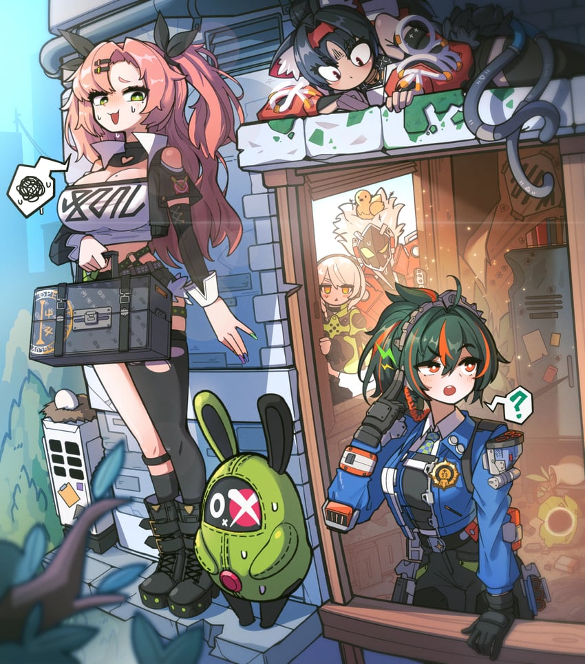 nicole demara, zhu yuan, anby demara, amillion, nekomiya mana, and 1 more (zenless zone zero) drawn by shin_dohan