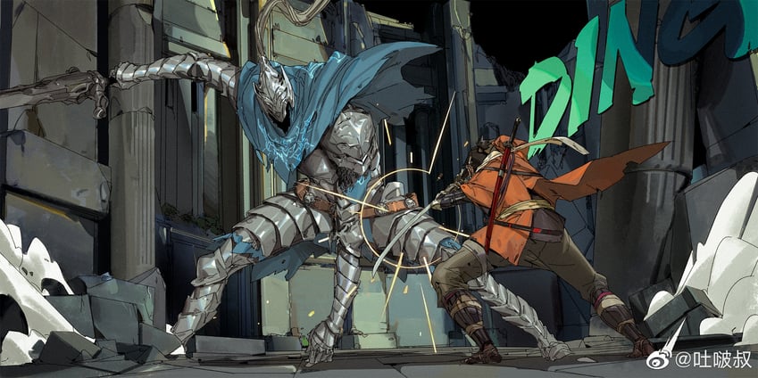 sekiro and artorias the abysswalker (dark souls and 3 more) drawn by tooboshoo