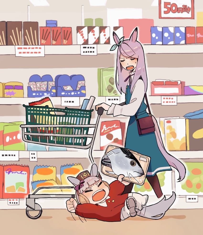 gold ship and mejiro mcqueen (umamusume and 1 more) drawn by moth_game