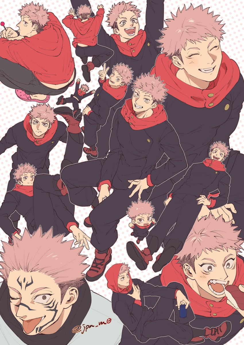 itadori yuuji and ryoumen sukuna (jujutsu kaisen) drawn by ccccc_(jpn_m0)