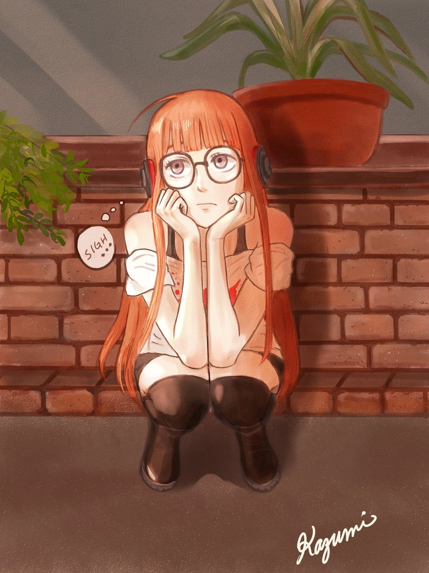 sakura futaba (persona and 1 more) drawn by katrow530