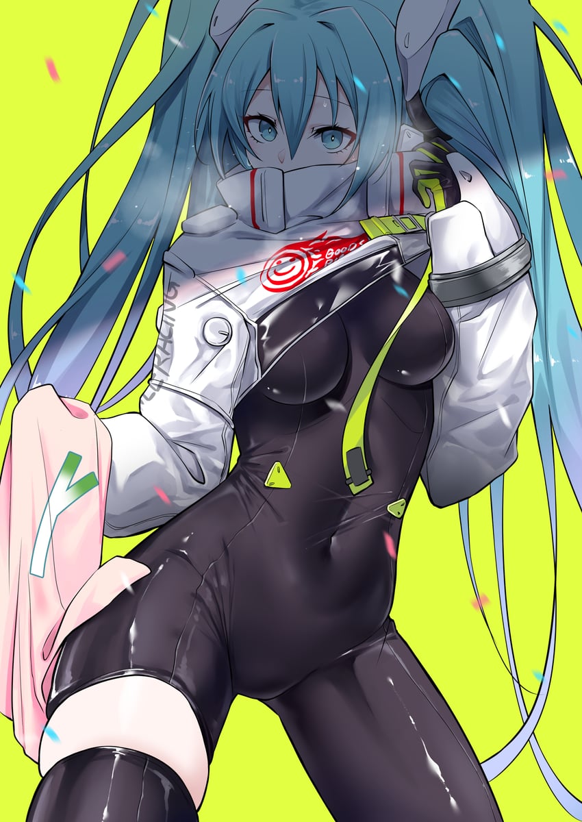 hatsune miku and racing miku (vocaloid and 1 more) drawn by lsf_(805661342)