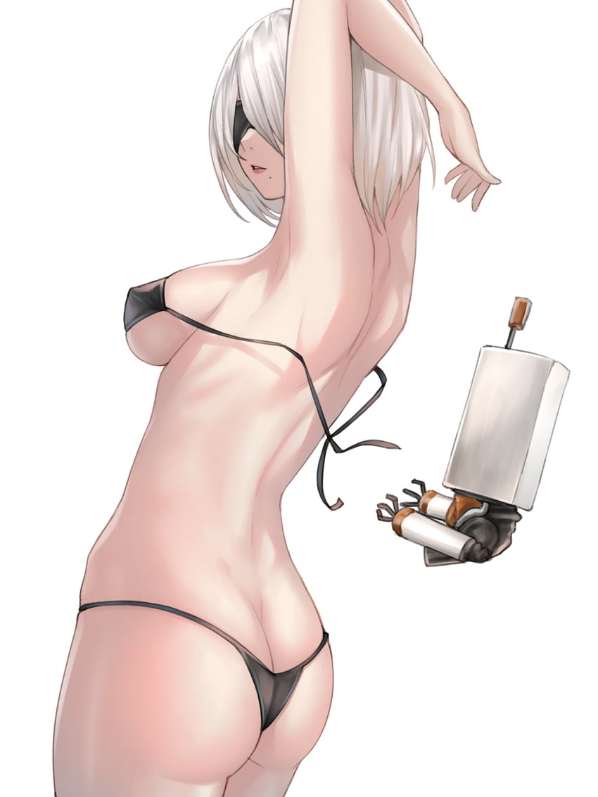 2b and pod (nier and 1 more) drawn by kurone_rinka
