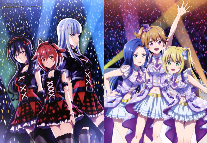 hayakawa kokona, hoshi nanami, la yucho, lin vivi, kajiwara miku, and 1 more (megami magazine and 1 more)