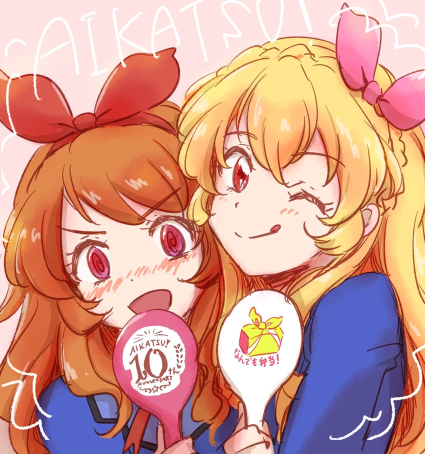 hoshimiya ichigo and ozora akari (aikatsu!) drawn by jyagaage