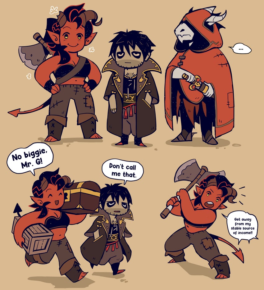 karlach, the dark urge, and enver gortash (dungeons & dragons and 2 more) drawn by galgant
