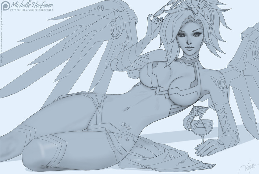 mercy (overwatch and 1 more) drawn by michelle_hoefener