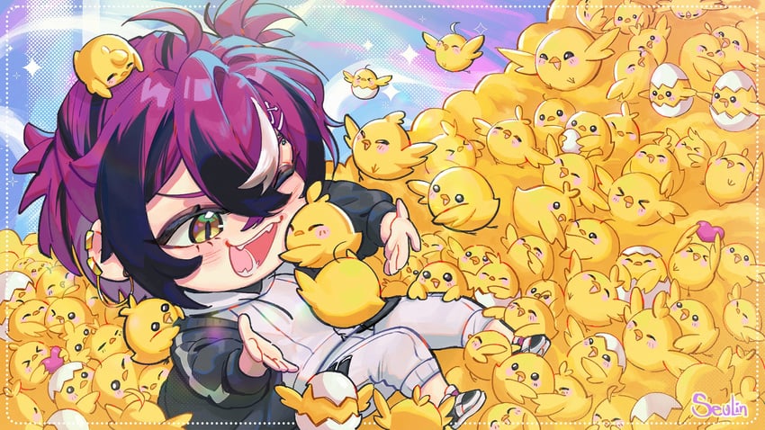 doppio dropscythe and scythekick (nijisanji and 1 more) drawn by seulin