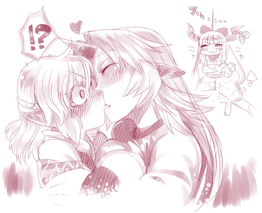 ibuki suika, mizuhashi parsee, and hoshiguma yuugi (touhou) drawn by asakawa_remon