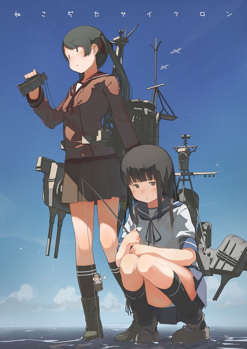 fairy, hatsuyuki, mikuma, and type 3 active sonar (kantai collection) drawn by fuu_fuu