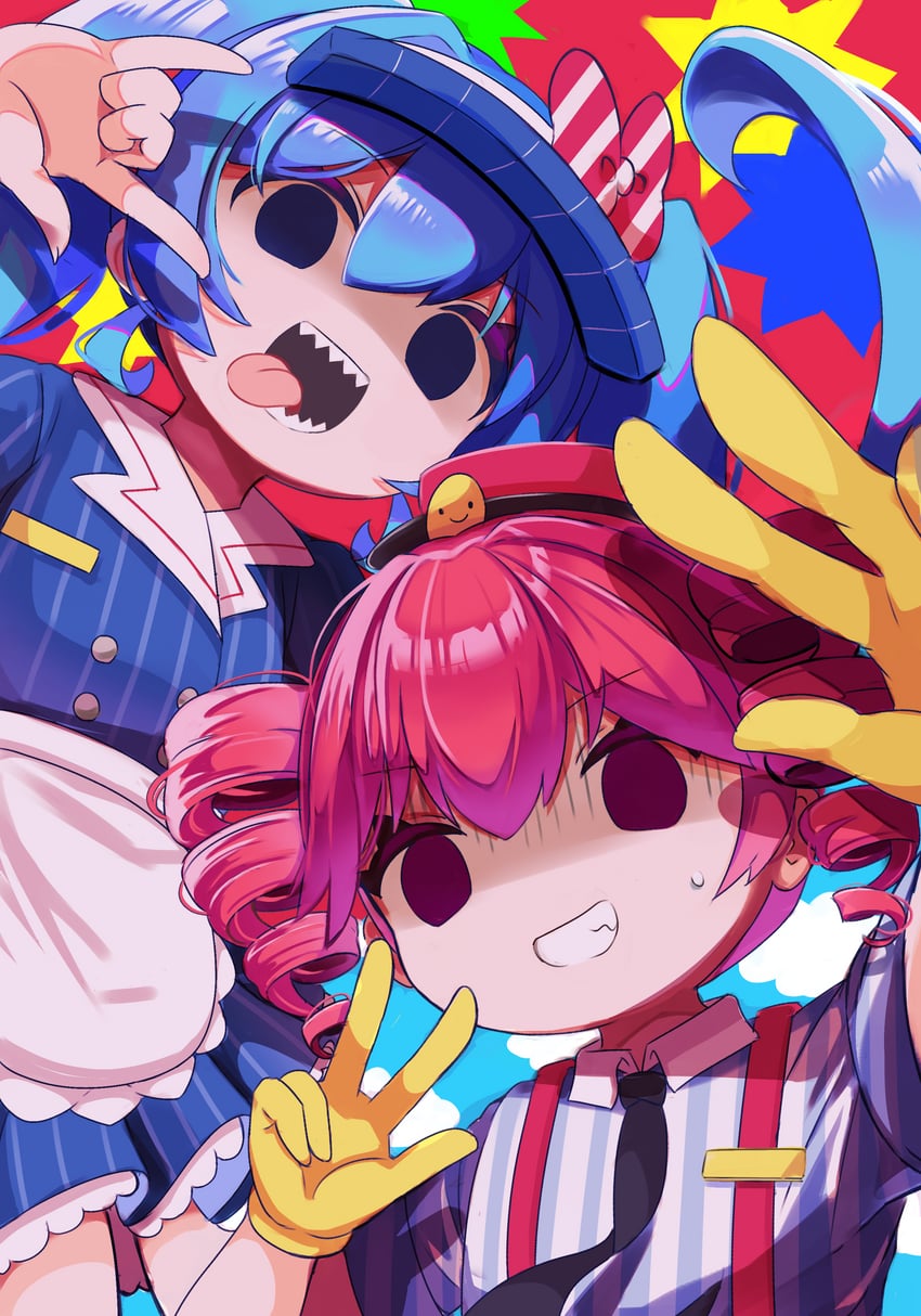 hatsune miku and kasane teto (vocaloid and 2 more) drawn by ponu_(deresuteponu)