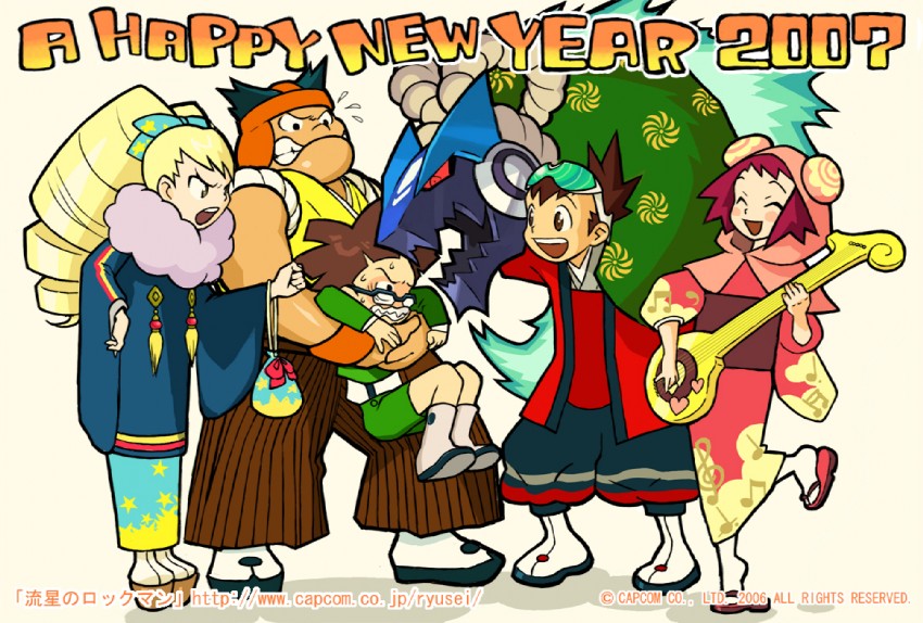 sonia strumm, luna platz, geo stelar, bud bison, and zack temple (mega man and 1 more)