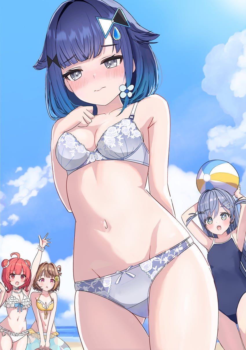 tsumugi kokage, yano kuromu, sendo yuuhi, and yumeno akari (vspo!) drawn by yamaoka_remu
