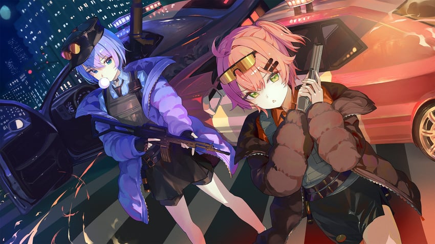 hoshimachi suisei and sakura miko (hololive and 1 more) drawn by atatatatame01