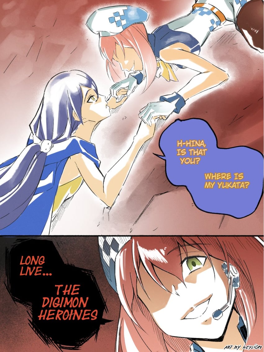 kurihara hina and mishima erika (digimon and 4 more) drawn by keyliom