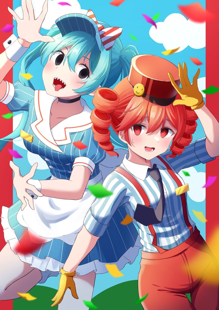hatsune miku and kasane teto (vocaloid and 2 more) drawn by mizuno_illust