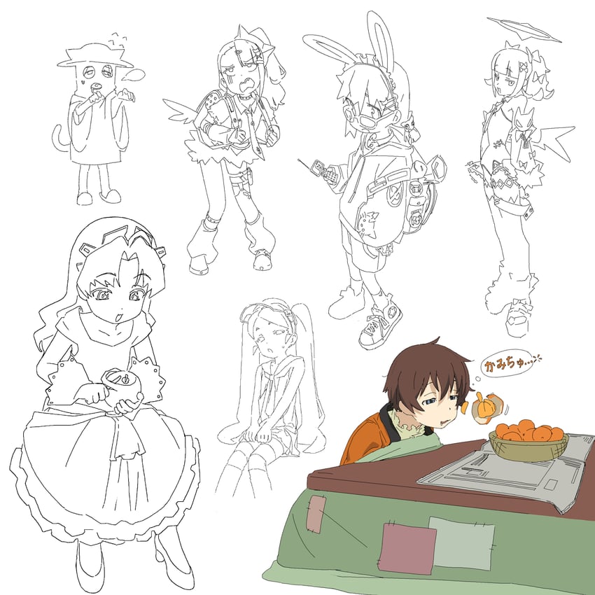 hello kitty, chinatsu remiel, and rokudu sariel (zenless zone zero and 2 more) drawn by jiryu50610218