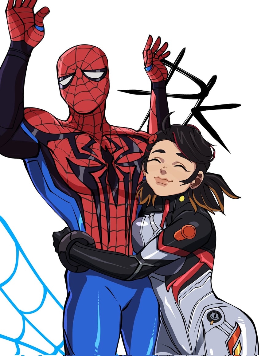 spider-man, peni parker, and peter parker (marvel and 3 more) drawn by pencilkami