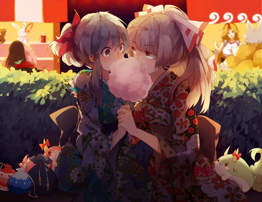 shameimaru aya, fujiwara no mokou, yakumo ran, kamishirasawa keine, houraisan kaguya, and 1 more (touhou) drawn by imoko_(imonatsuki)
