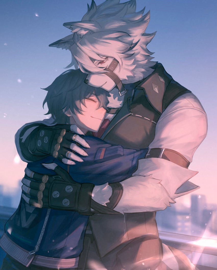 wise and von lycaon (zenless zone zero) drawn by uowsaou