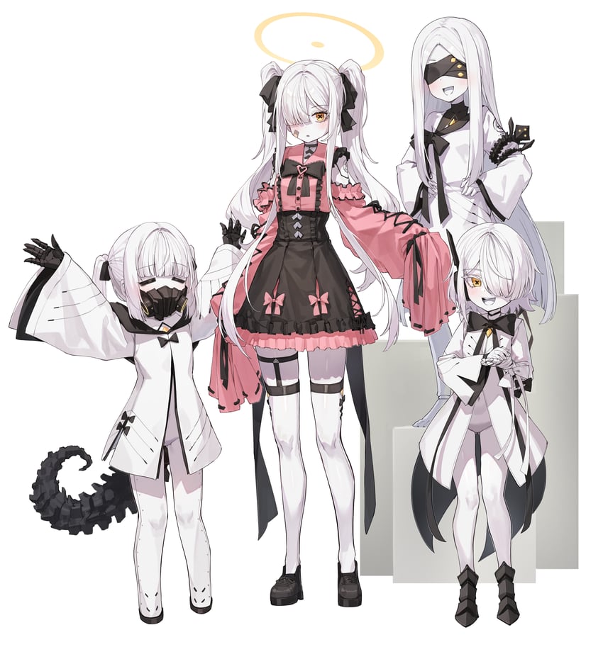 ein, sof, ohr, and malkuth (blue archive) drawn by kokukyukeo