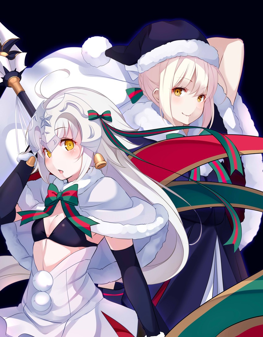 artoria pendragon, saber alter, jeanne d'arc alter santa lily, and santa alter (fate and 1 more) drawn by kujou_ichiso