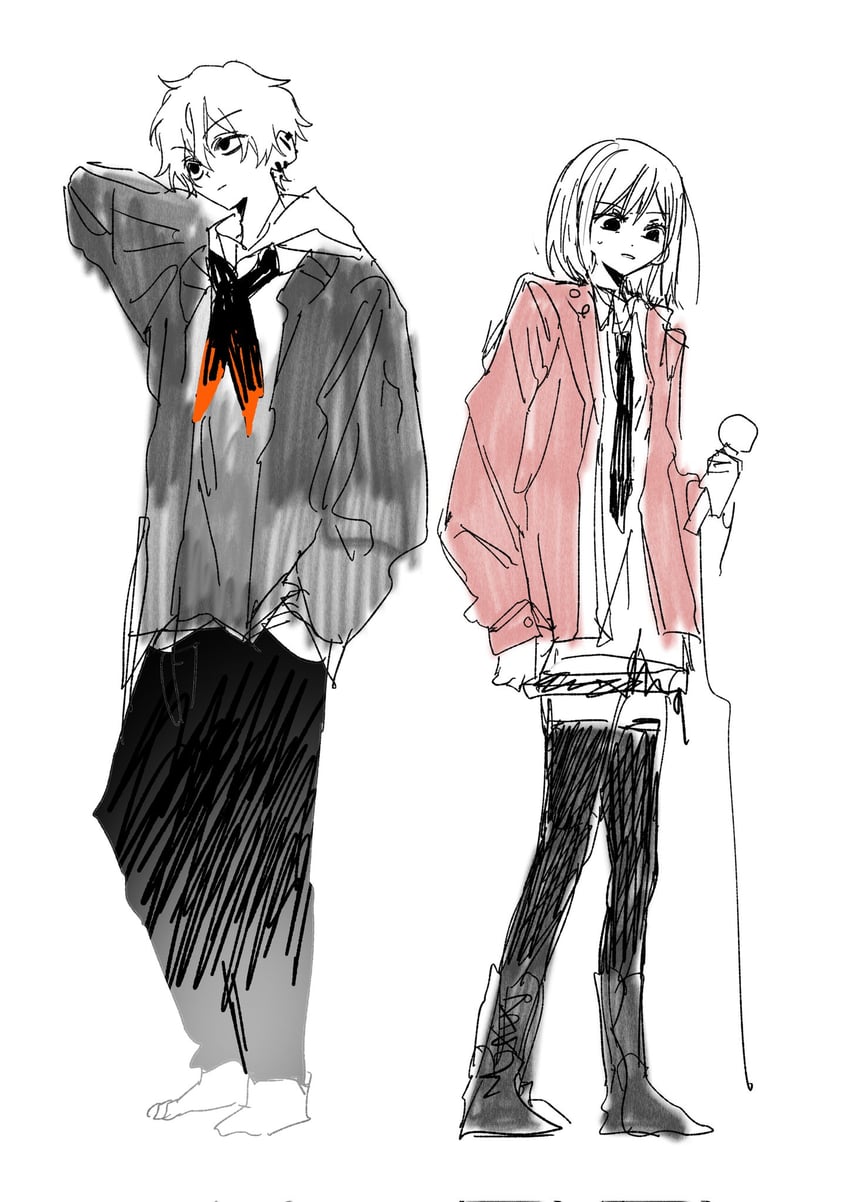 shinonome ena and shinonome akito (project sekai) drawn by goguma_wagamja