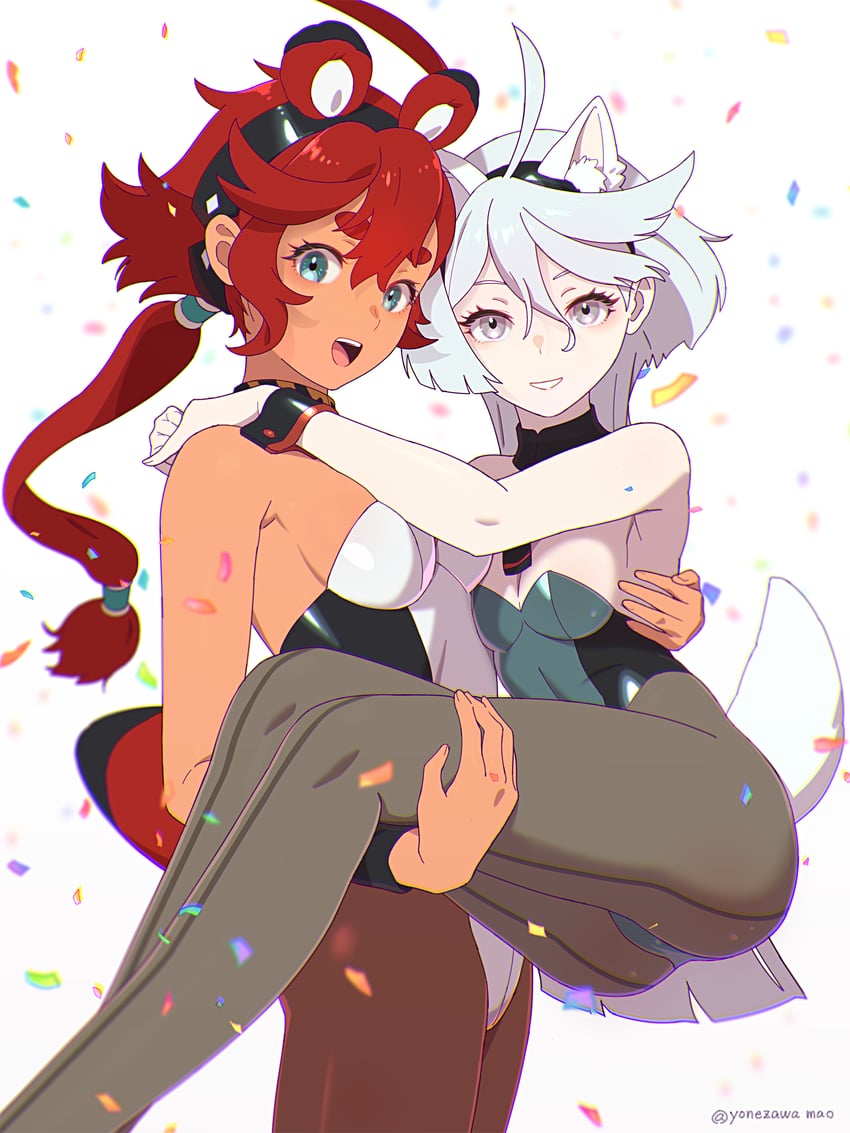 suletta mercury and miorine rembran (gundam and 1 more) drawn by yonezawa_mao
