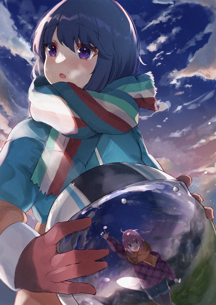 shima rin and kagamihara nadeshiko (yurucamp) drawn by haru_yu