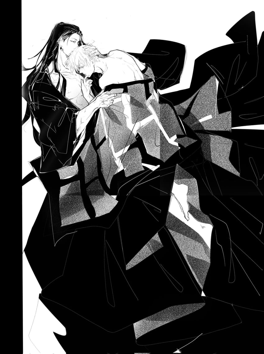gojou satoru and getou suguru (jujutsu kaisen) drawn by kimberlysc91322