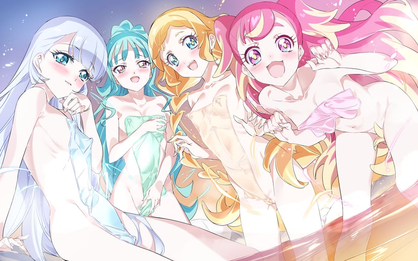nekoyashiki yuki, inukai komugi, nekoyashiki mayu, inukai iroha, cure wonderful, and 3 more (precure and 1 more) drawn by niko_(tama)