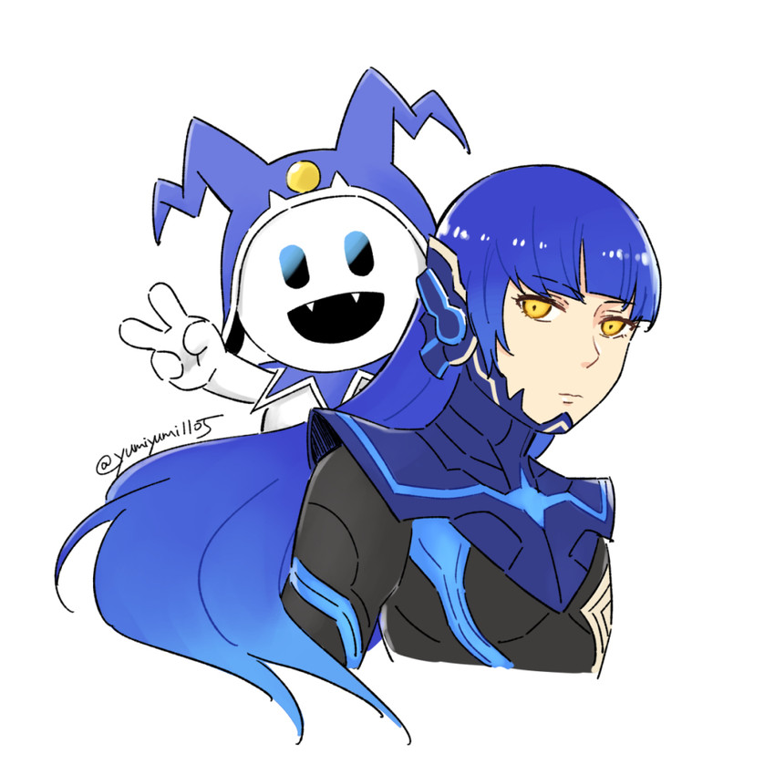 jack frost and protagonist (shin megami tensei and 1 more) drawn by yumiyumi1105
