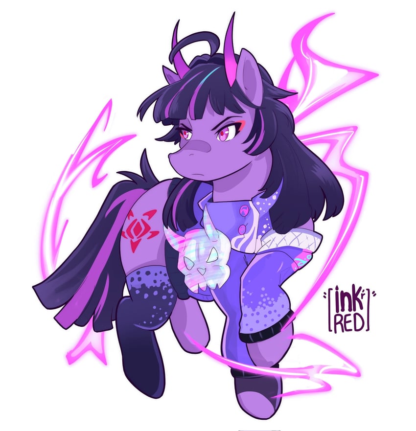 raiden mei, twilight sparkle, and sawashiro miyuki (honkai and 3 more) drawn by inkrred
