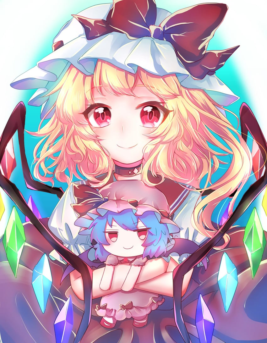 remilia scarlet and flandre scarlet (touhou) drawn by naru_(artist)