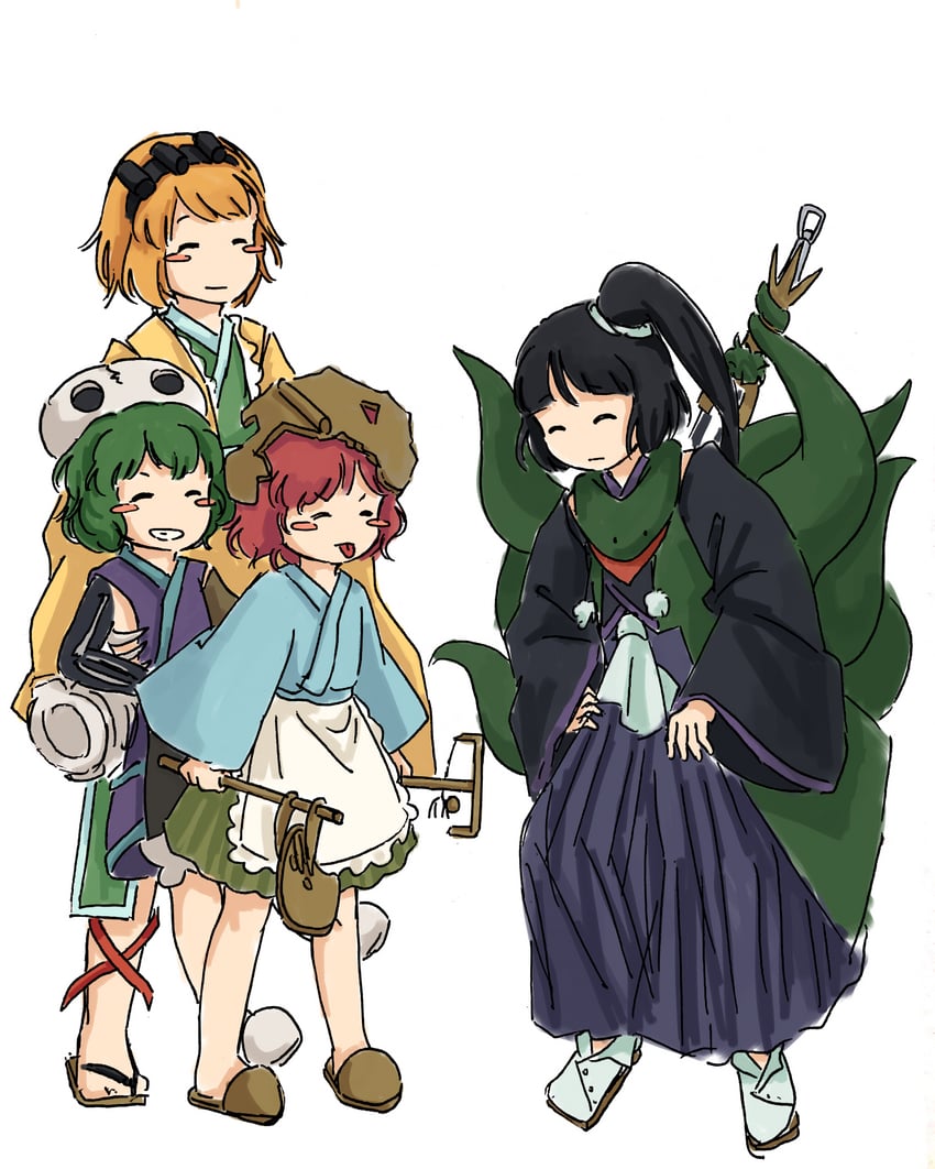 zuifeng tenkai, katano sukune, adagumo no yaorochi, and kitsugai sese (len'en and 1 more) drawn by baila_kuangzi
