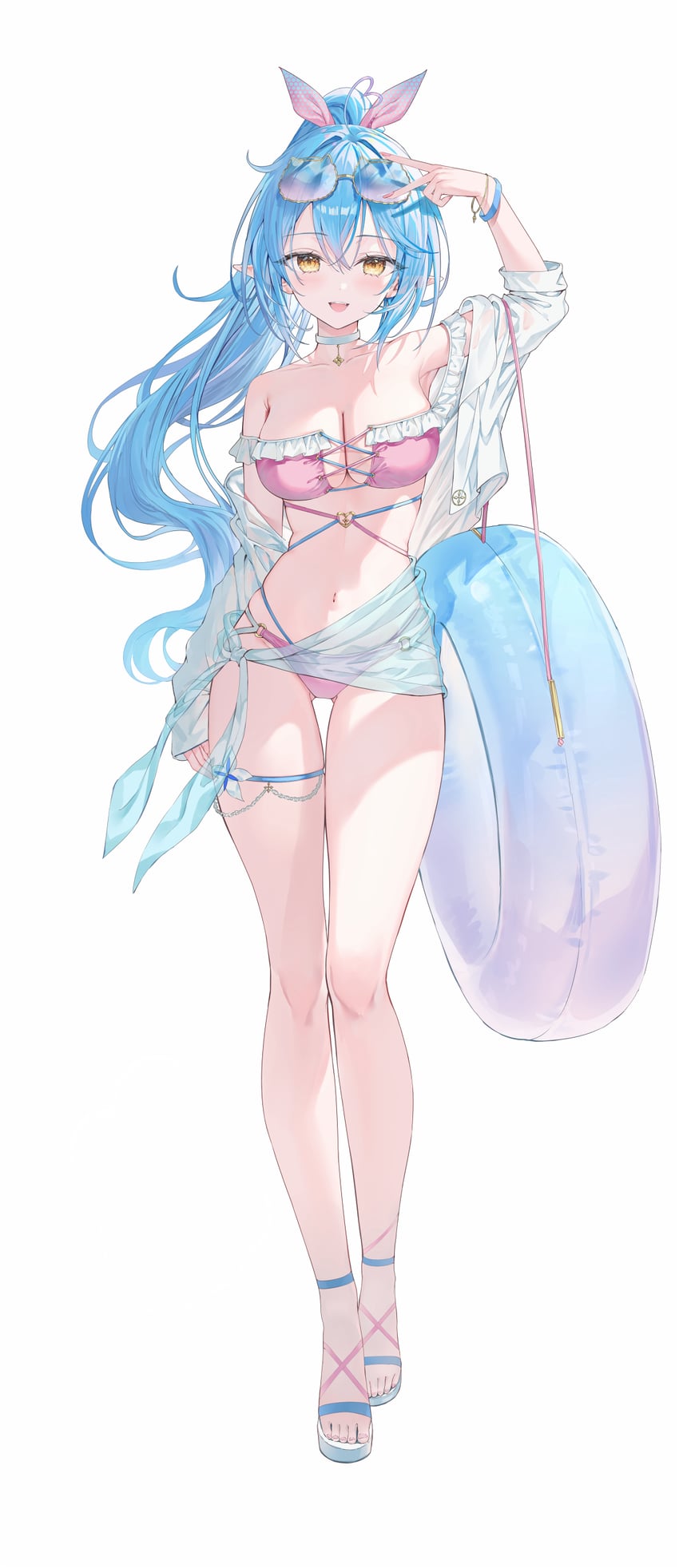 yukihana lamy and yukimin (hololive and 1 more) drawn by rin_yuu