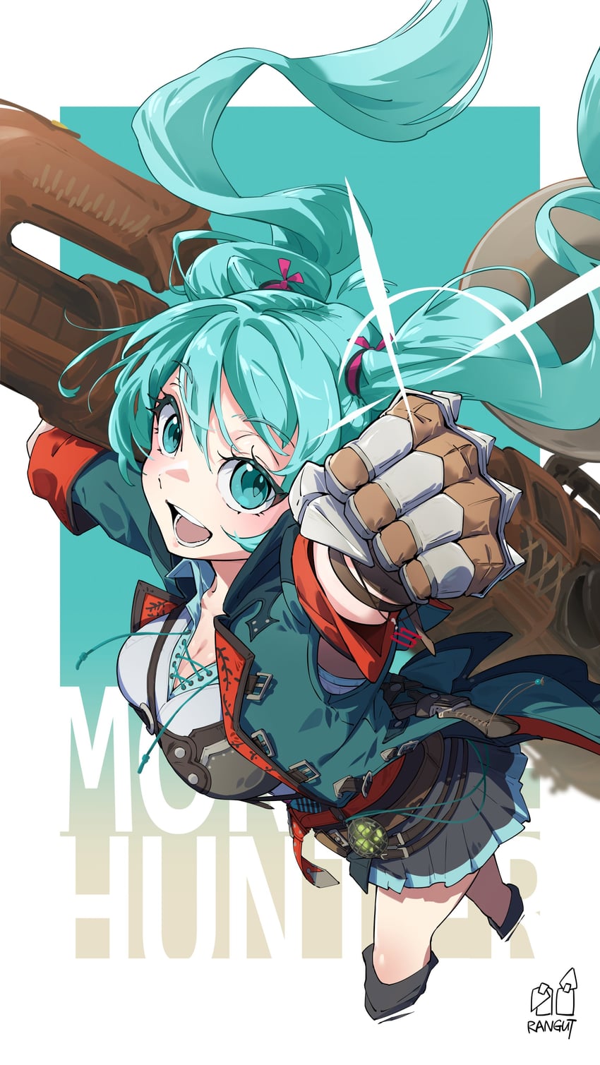 hatsune miku (vocaloid and 2 more) drawn by rangut