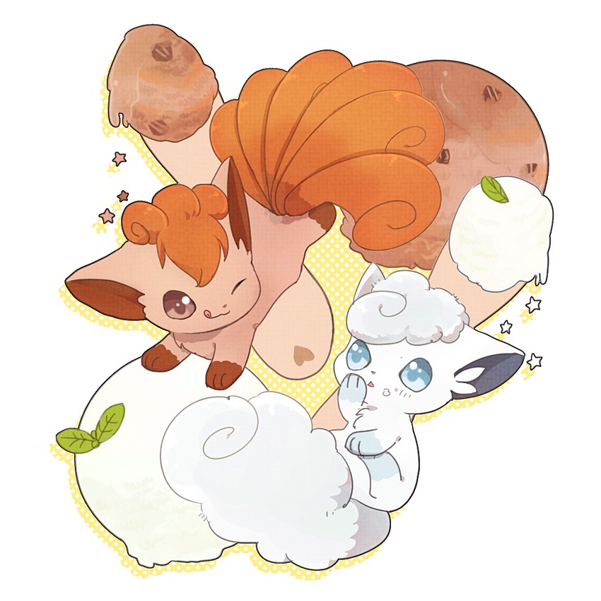 alolan vulpix and vulpix (pokemon) drawn by nao_(naaa_195)