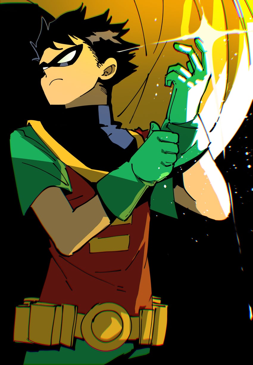 robin and dick grayson (dc comics and 1 more) drawn by isaacchief300