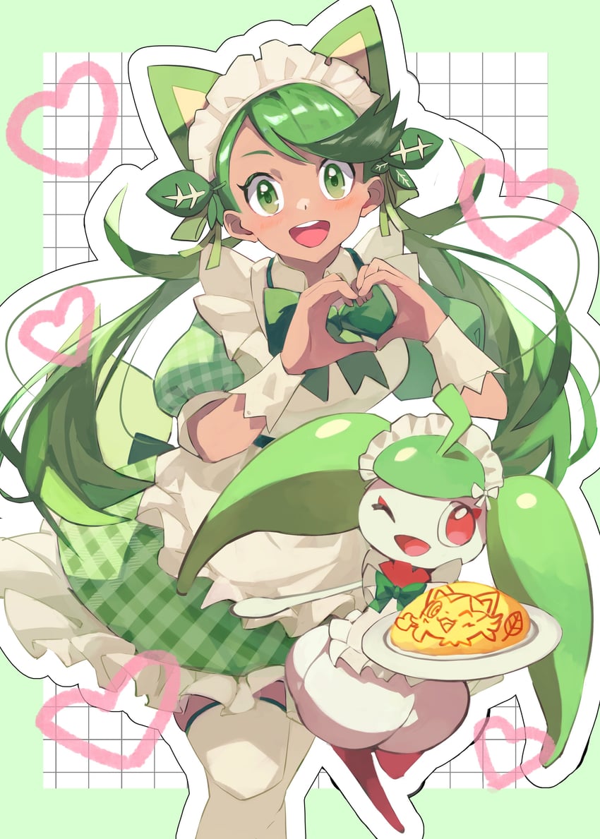 mallow and bounsweet (pokemon and 1 more) drawn by gara_(qbeuxvii22)